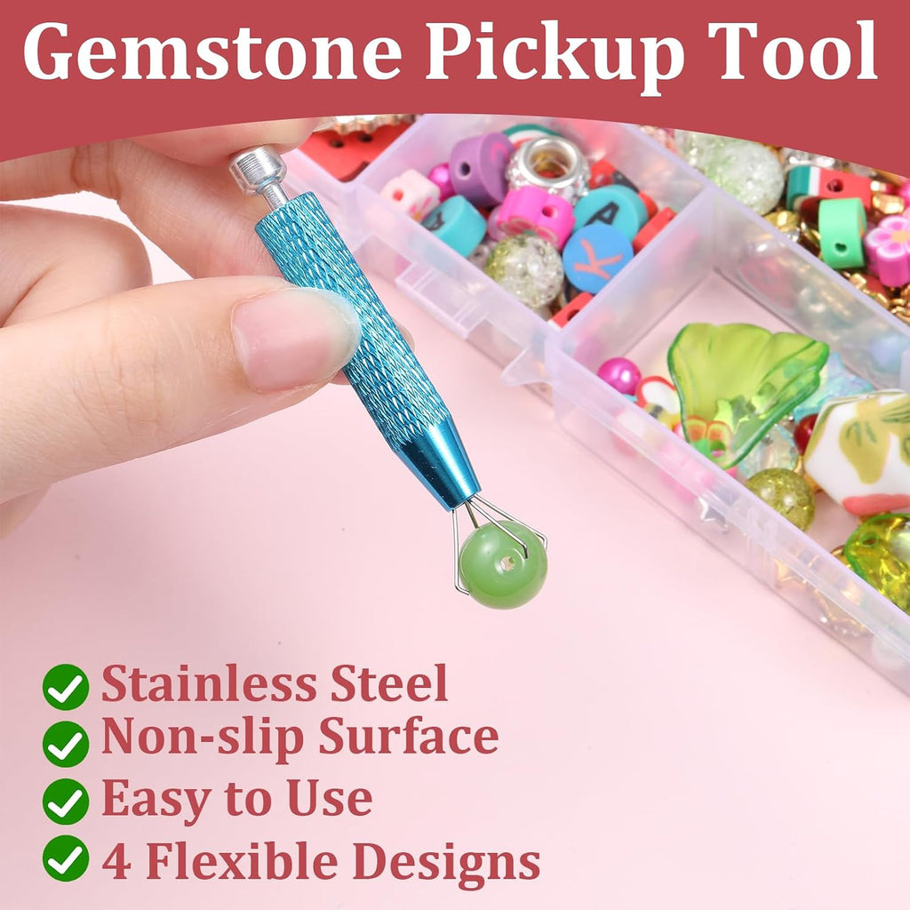 Stainless Steel Piercing Ball Grabber Tool Set – 3-Piece Four-Jaw Jewelry Removal Pick