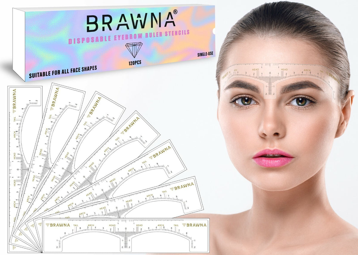 Eyebrow Measuring Ruler Sticker - 50pcs PMU Mapping Kit for Microblading