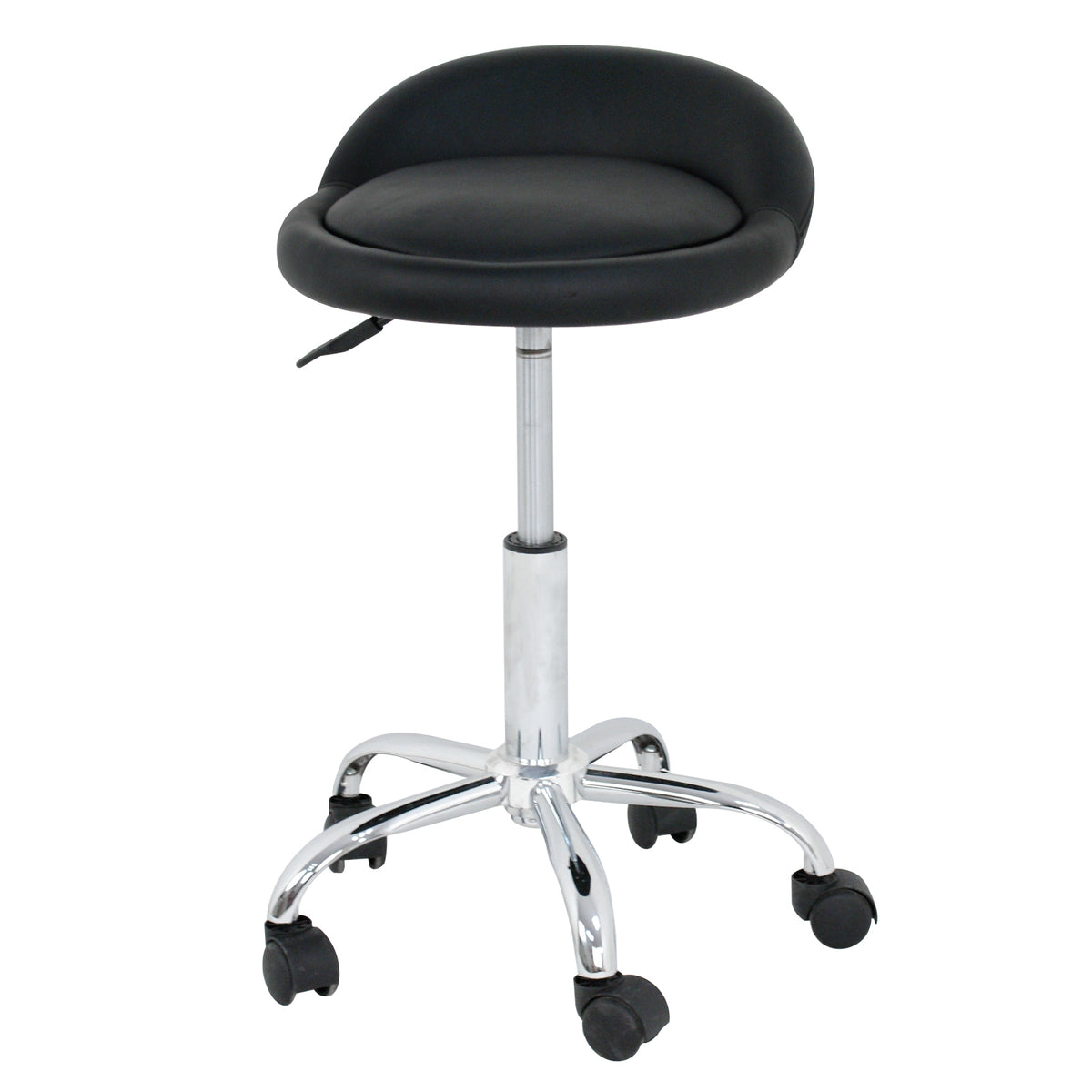 Adjustable Hydraulic Salon & Spa Stool with Swivel Casters - Black