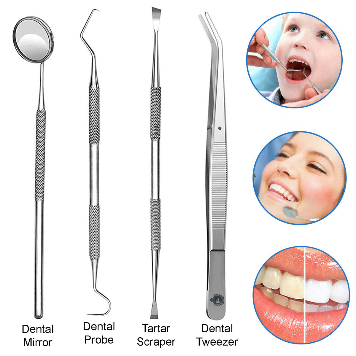 Dental Tooth Cleaning Kit for Plaque and Tartar Removal - Professional Oral Care Tools