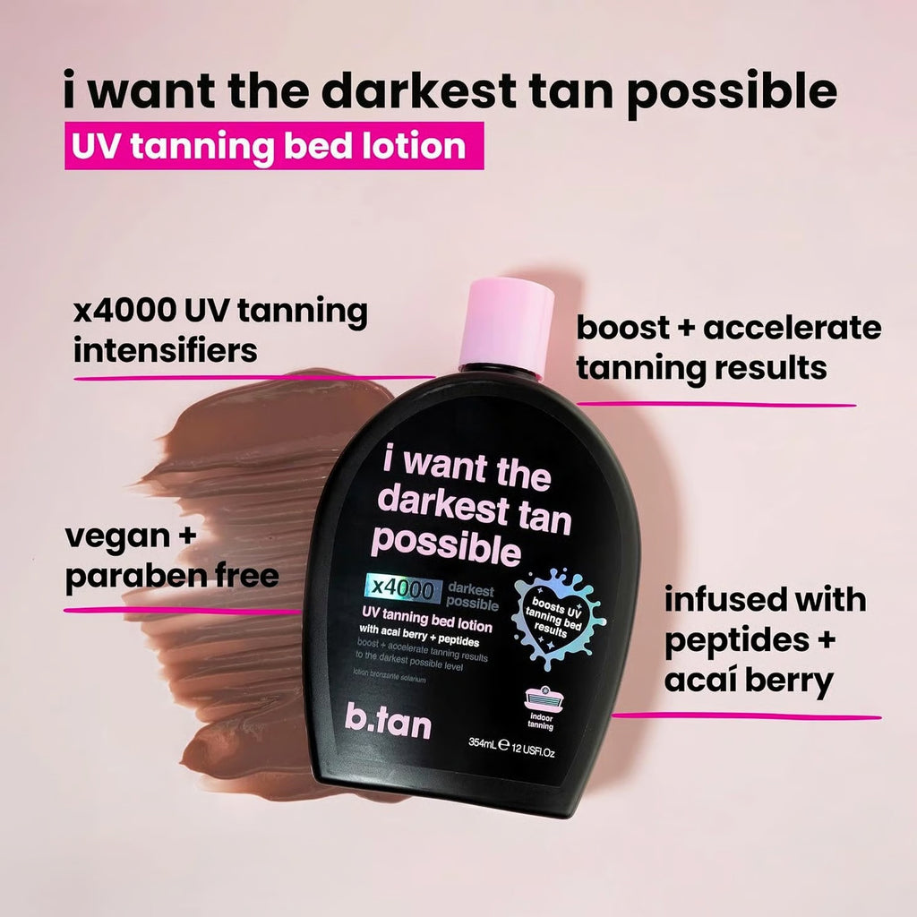 Dark Tanning Bed Lotion with Intensifiers - Deepen Your Tan, Vegan Formula