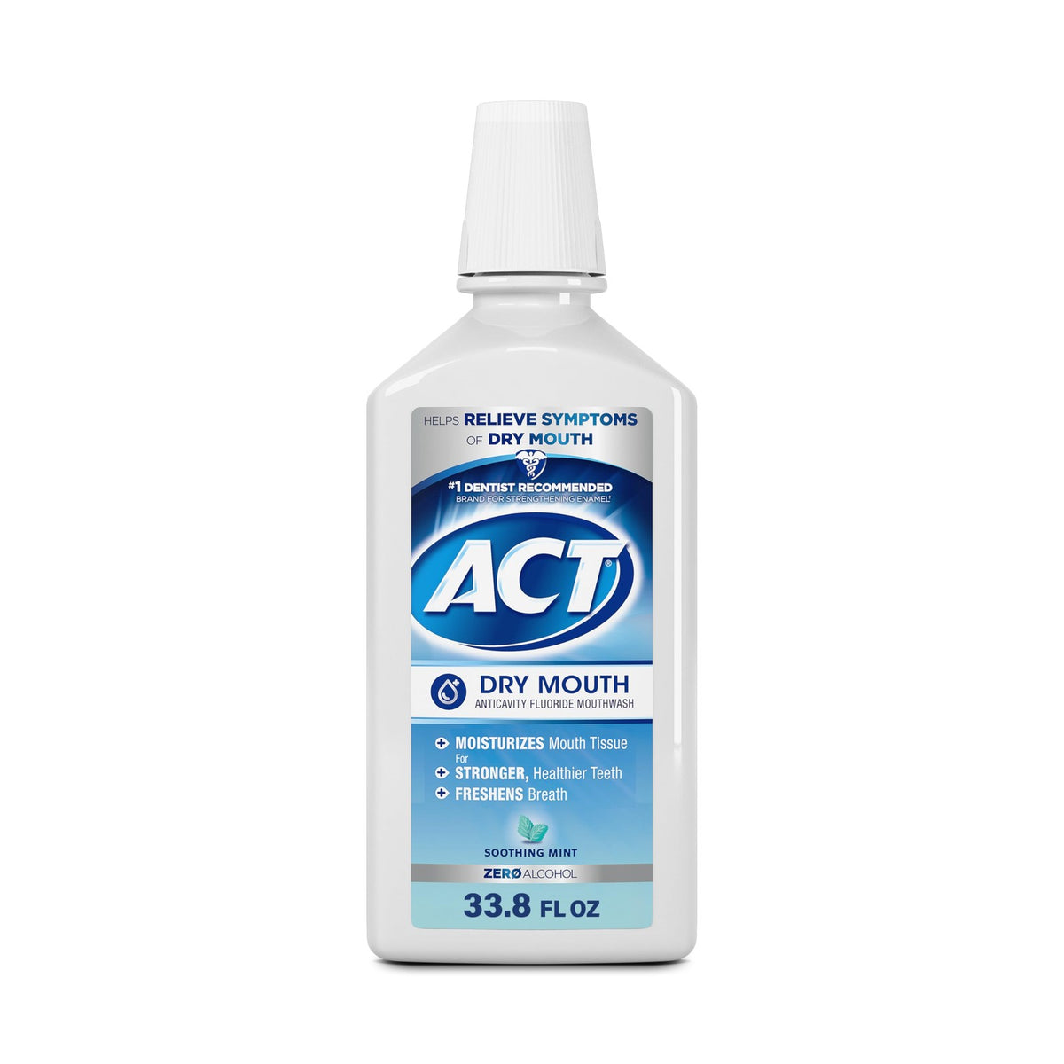 Dry Mouth Anticavity Fluoride Mouthwash with Soothing Mint - Alcohol-Free, 33.8 fl oz