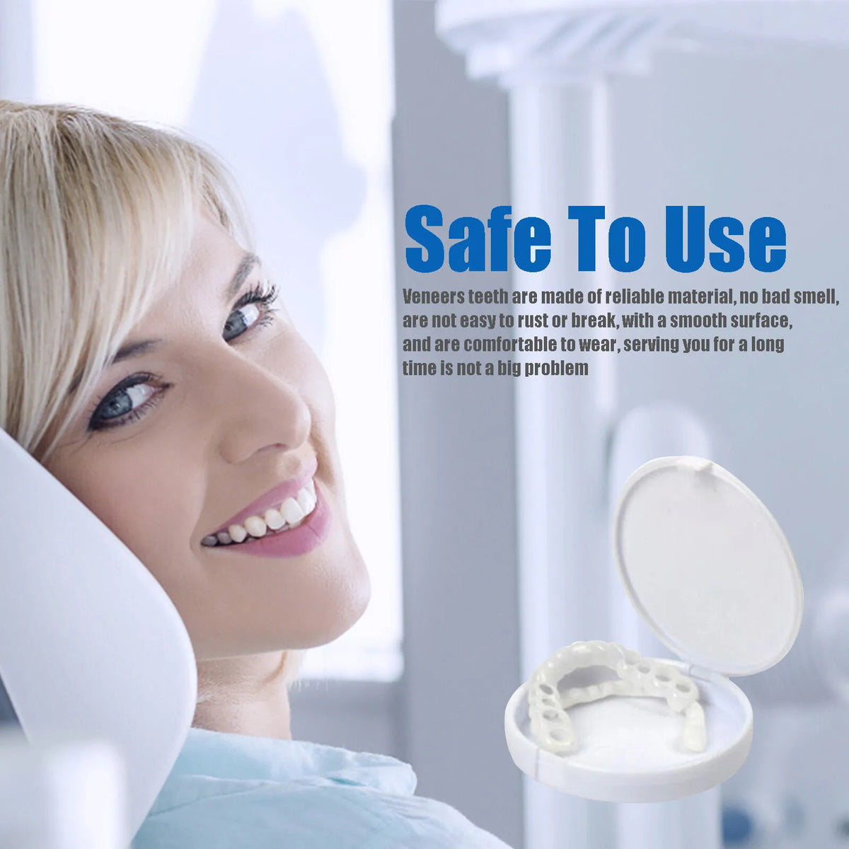 Upper and Lower Snap-On Dental Veneers & Teeth Cover Set for Adults