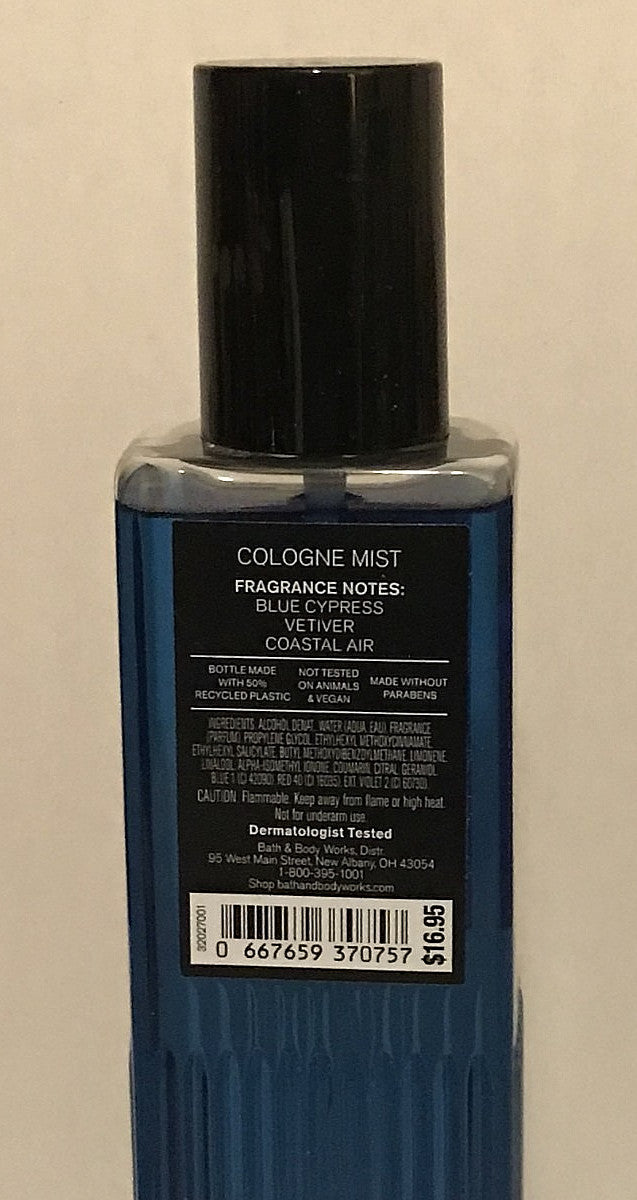 Ocean Cologne Spray Mist - 8 oz Blue Bottle Bath & Body Works