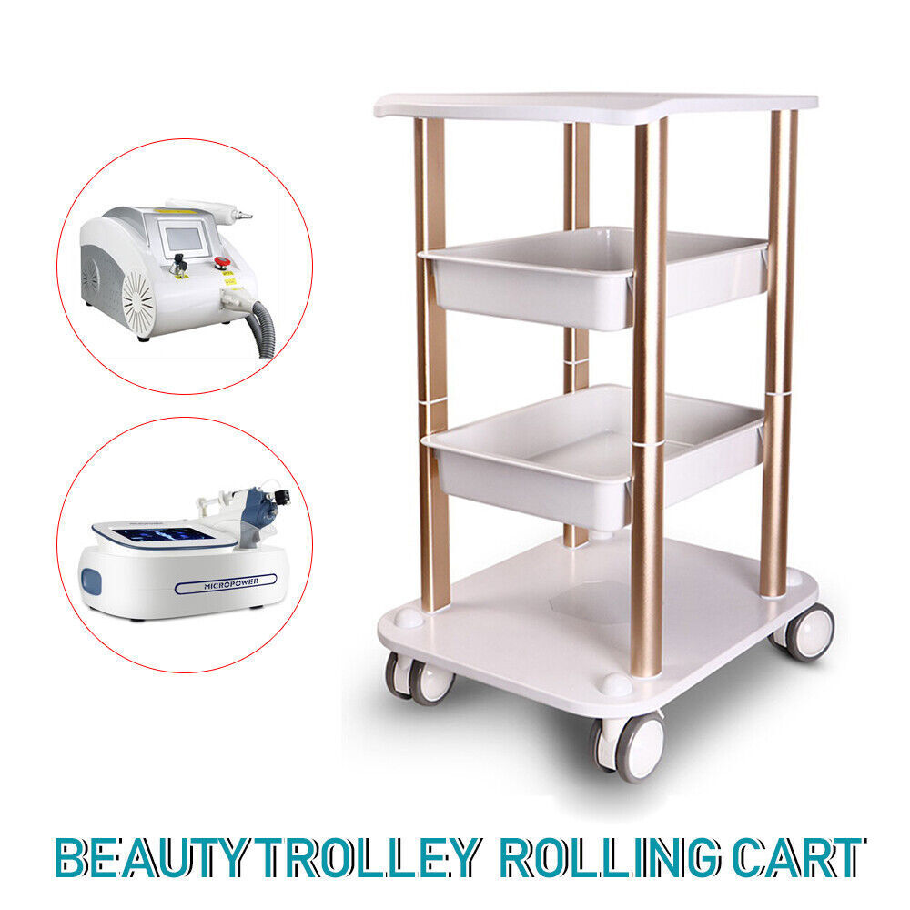 4-Tier Beauty Salon Rolling Cart Stand with Wheels for Spa Equipment Storage
