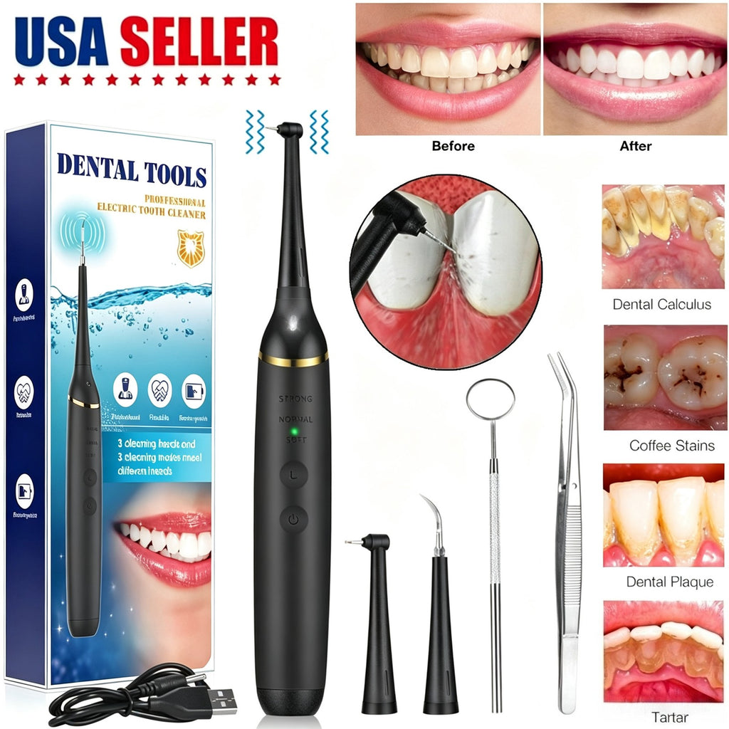 Electric Dental Scaler Tartar & Plaque Remover with 3 Heads