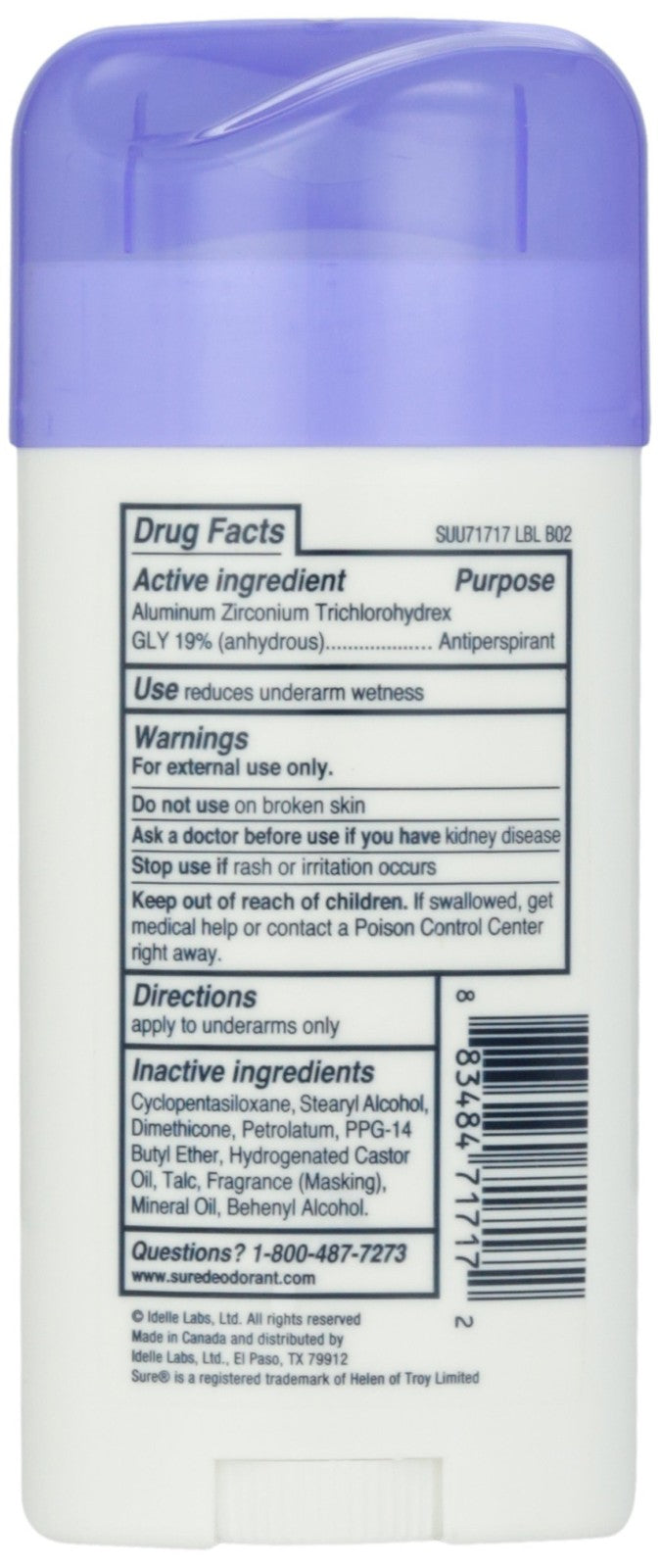 Unscented Invisible Solid Deodorant - 2.6 oz Unisex Antiperspirant