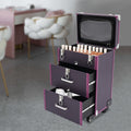 Large Waterproof Rolling Makeup Case Trolley with Multiple Compartments