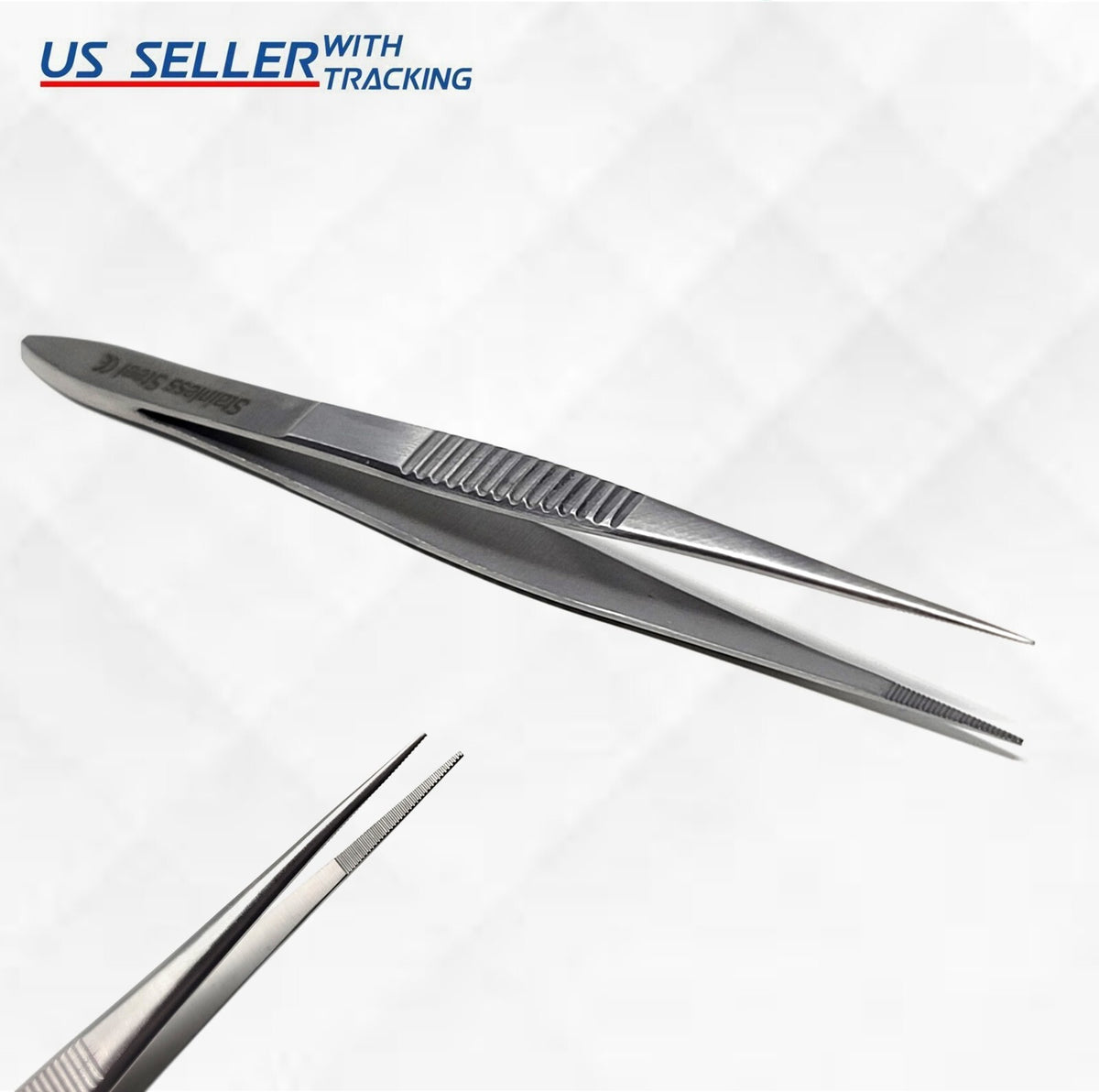 Professional Stainless Steel Point Tip Tweezers for Ingrown Hair & Splinter Removal