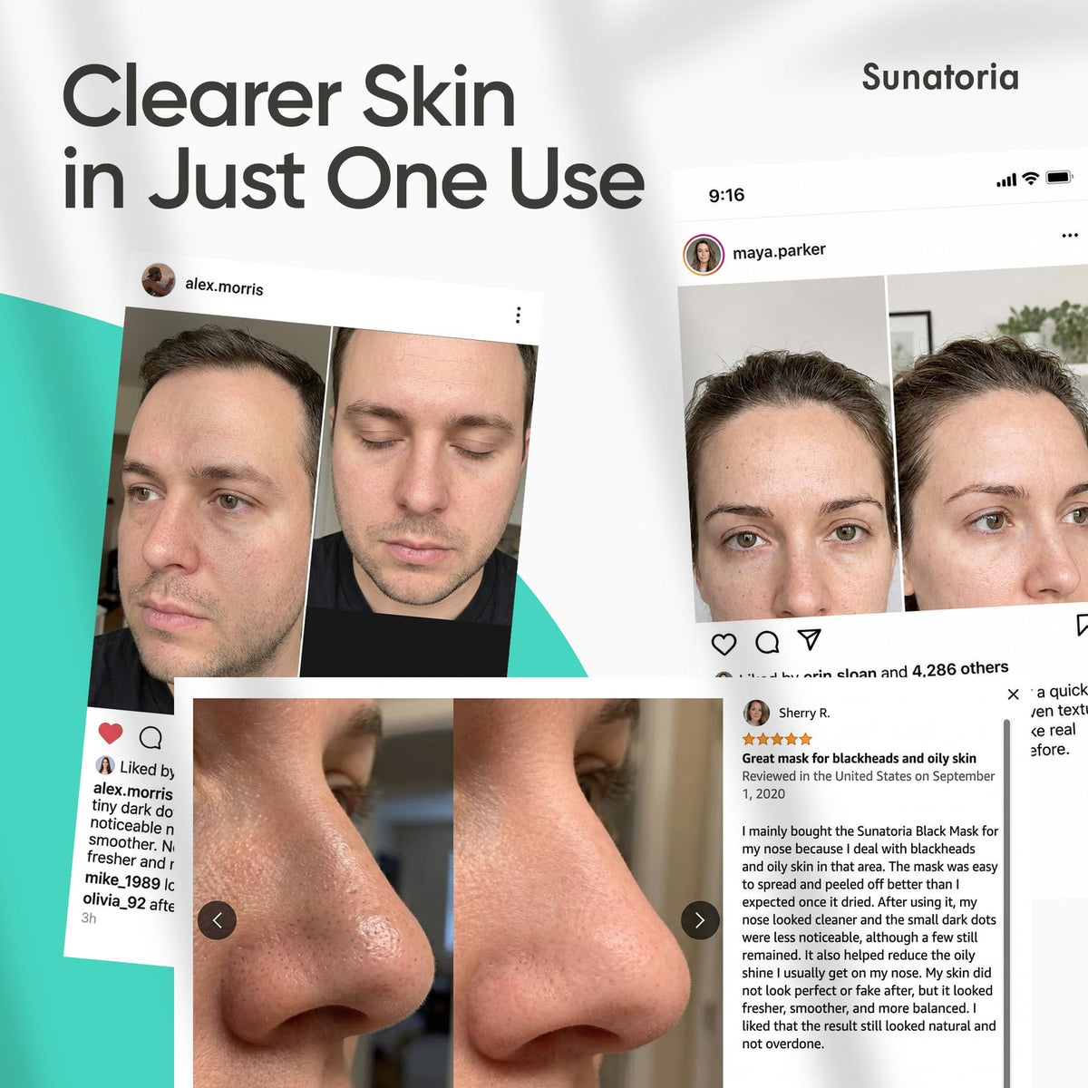 Black Peel Off Face Mask for Oily Skin - Charcoal & Botanical Extracts