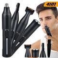 4-in-1 Electric Nose Ear & Eyebrow Trimmer Grooming Kit USB Rechargeable