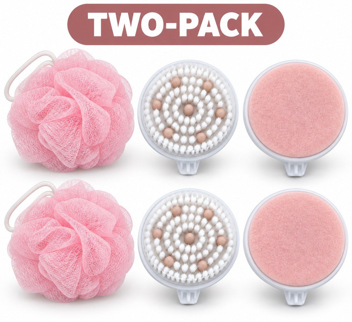 Replacement Heads for Spinning Spa Brush - 3 Pack, Lot of 2