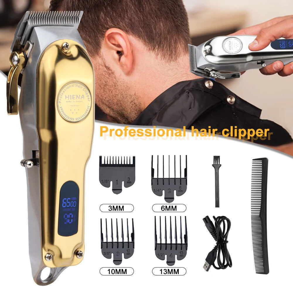 Professional Hair Clippers & Trimmer Kit with Adjustable Blades and Rechargeable Battery