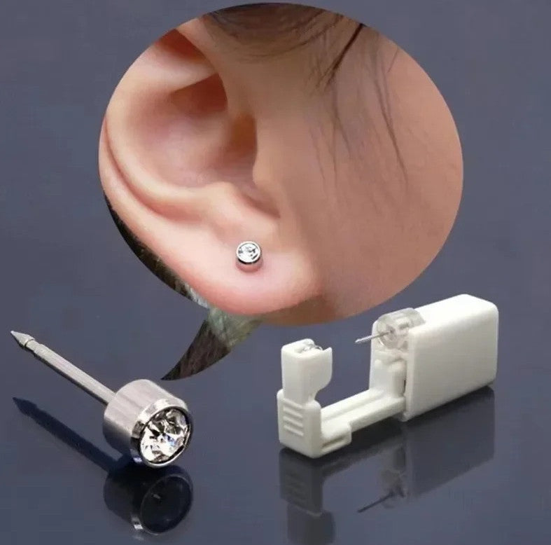Disposable Ear Piercing Gun Kit 5pcs Sterile Plastic with Stud Earring