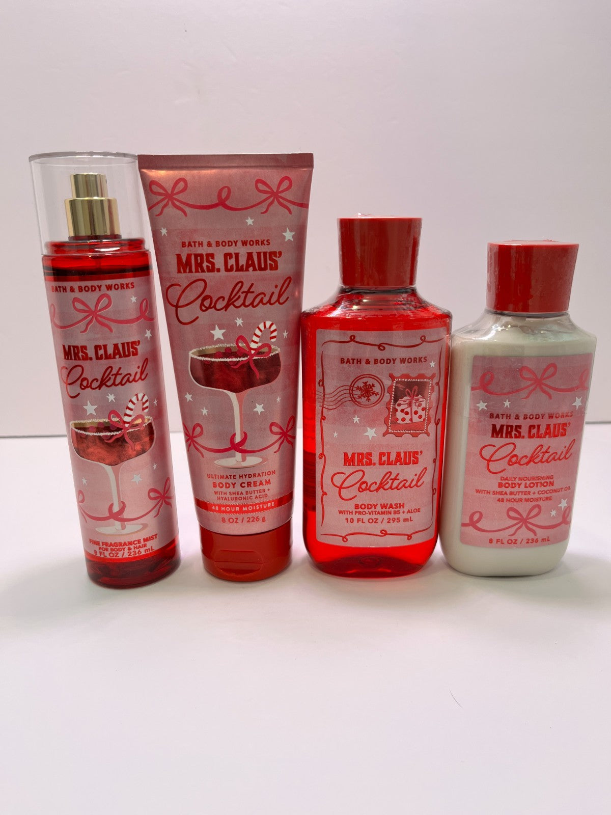 Bath & Body Works Mrs. Claus Cocktail Body Care Set - Mist, Lotion, Wash, Cream