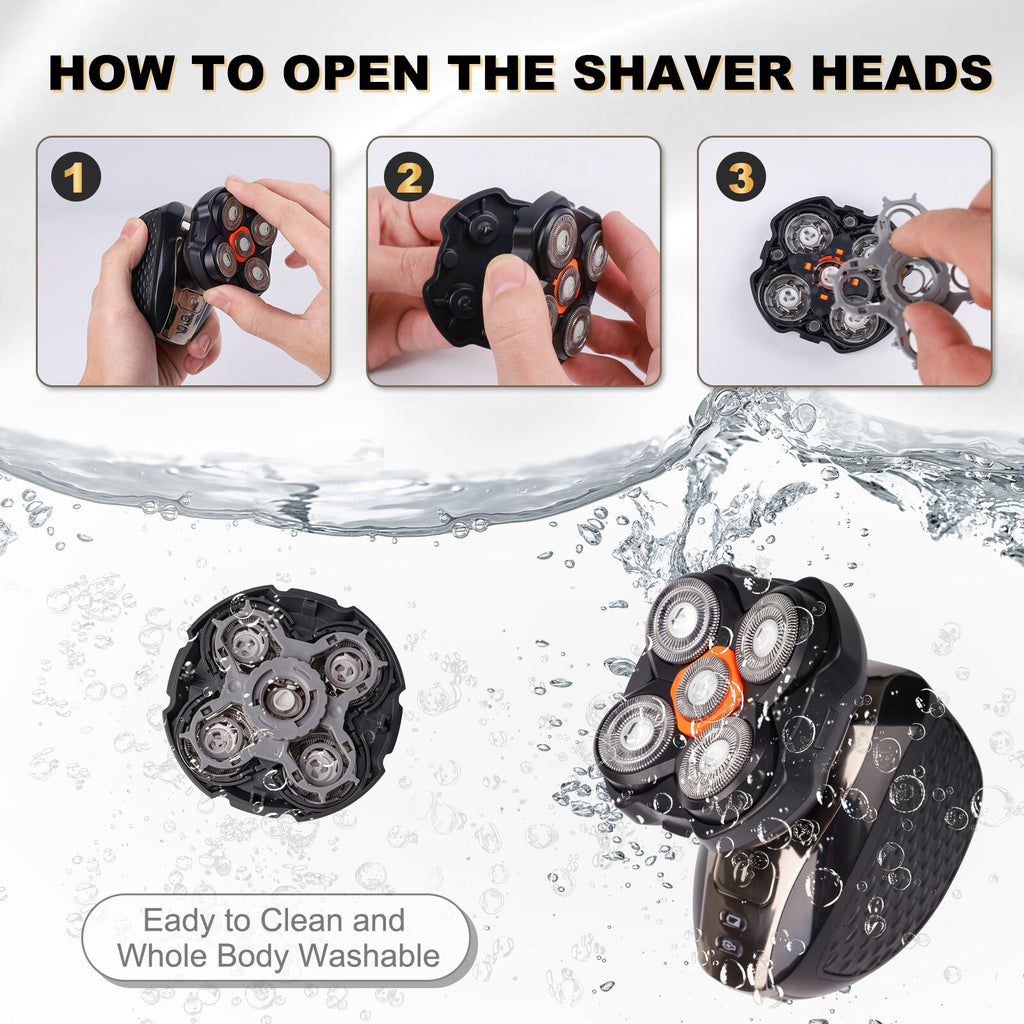 Universal 5D Stainless Steel Shaver Replacement Heads for MicroTouch Titanium