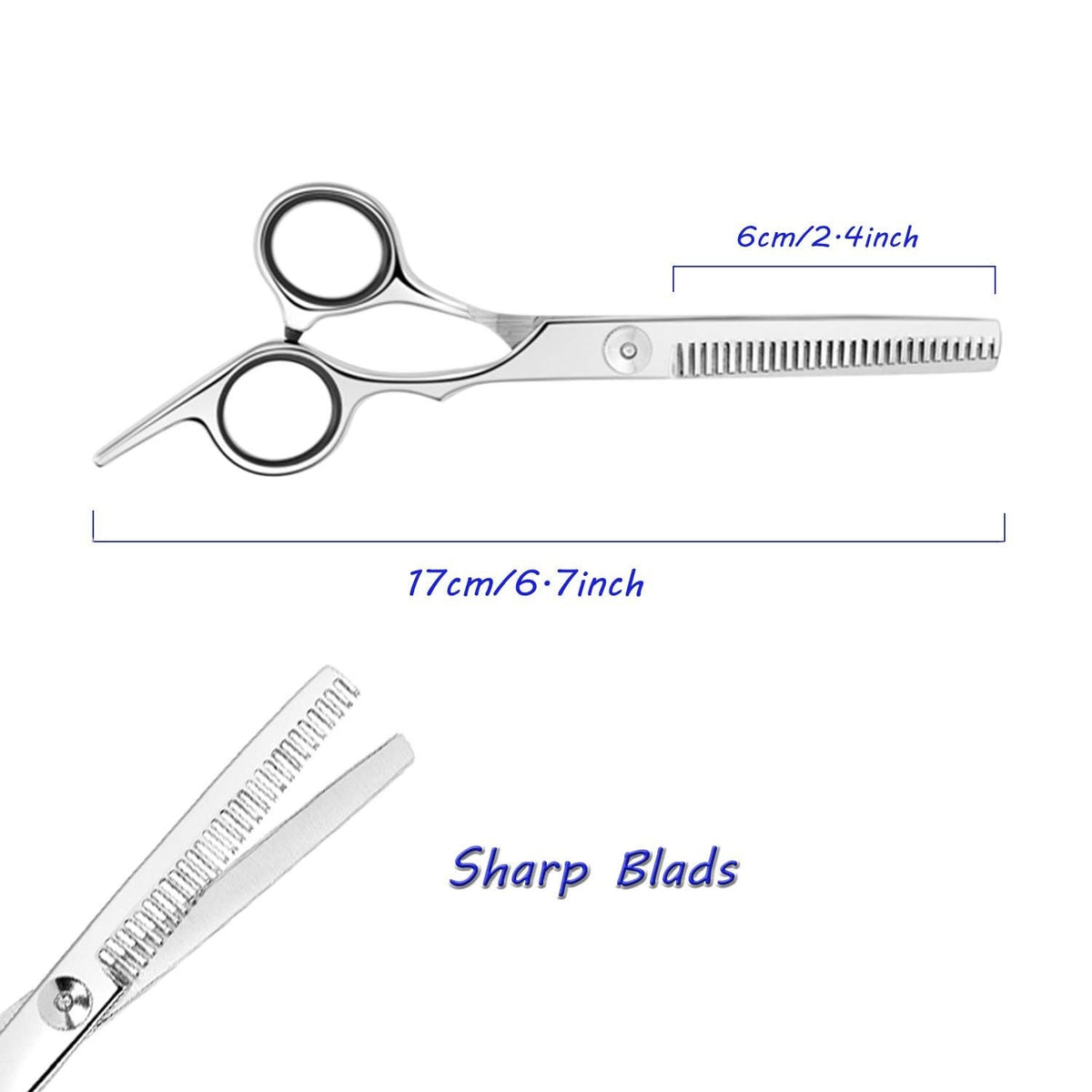 Professional Hair Thinning Shears 2-Piece Set Stainless Steel Hair Cutting Scissors