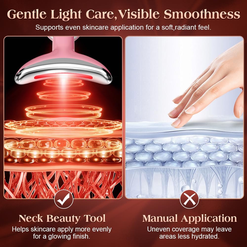 Face and Neck Massager with Heat and Light Therapy - Gua Sha Design