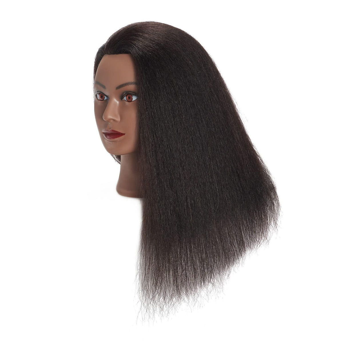 Mannequin Head with 16-Inch Real Hair for Hair Styling & Cosmetology Practice