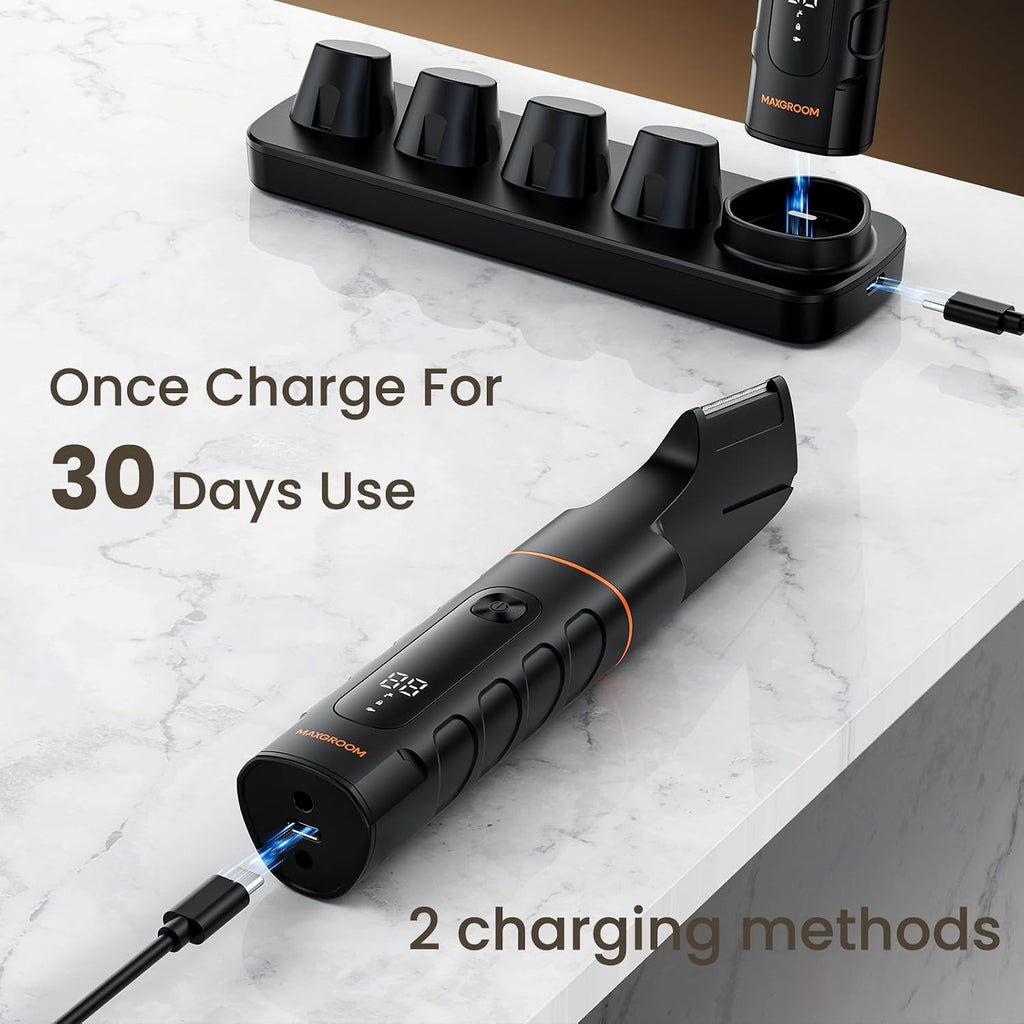 Men's All-in-One Body & Pubic Hair Trimmer Kit - Versatile Grooming Tool