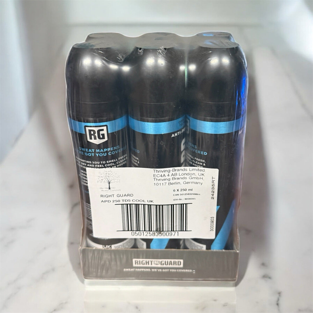 Anti-Perspirant Spray 250ml - Cool Deodorant for Men & Women, 6 Pack