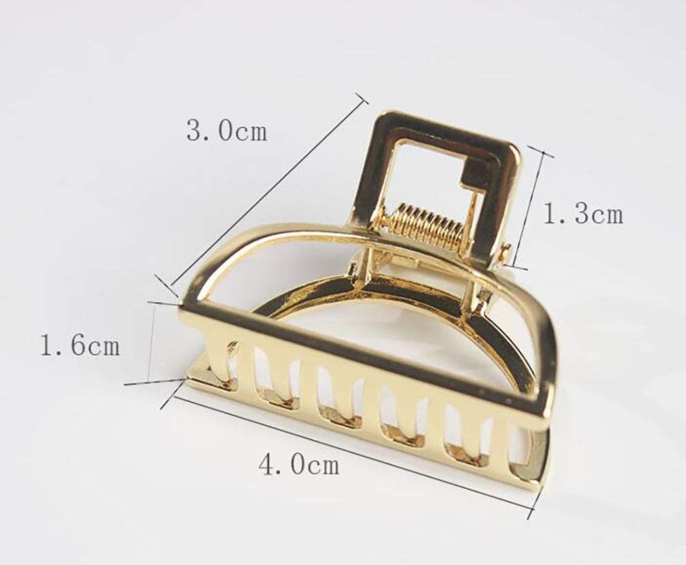 Set of 4 Vintage Metal Small Hair Claw Jaw Clips - Semicircle Design