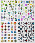 4Pcs Self-Adhesive Evil Eye Nail Stickers for Halloween Nail Art