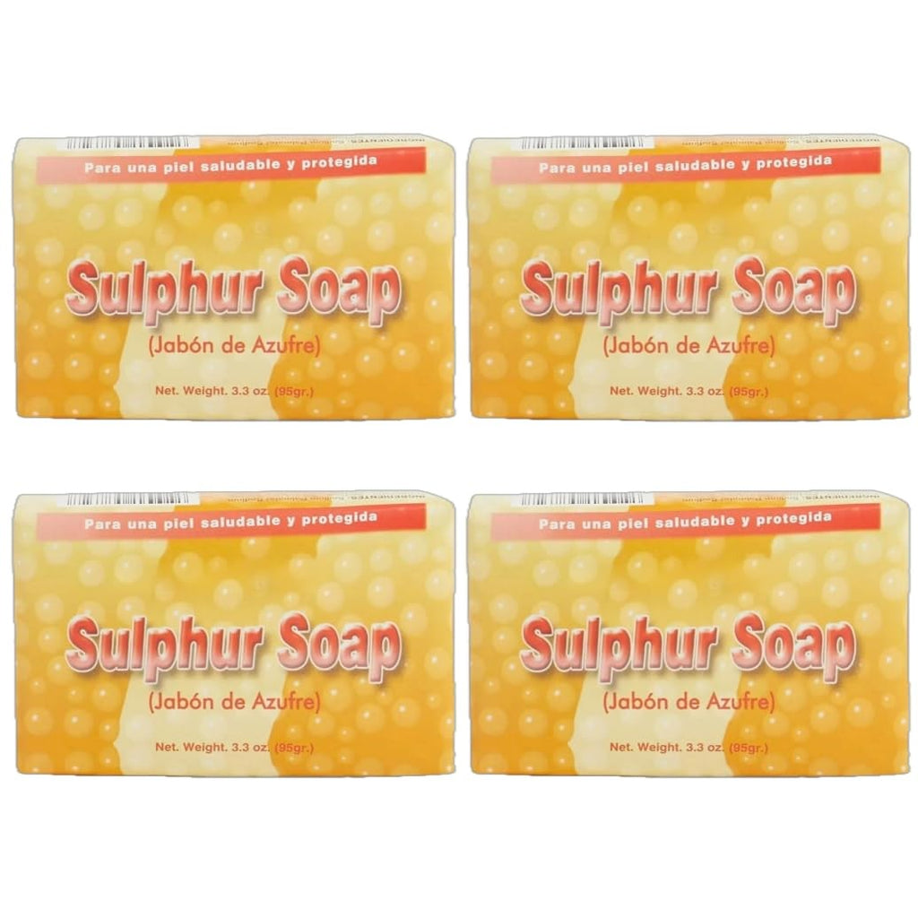 Sulfur Soap Bar for Acne & Skin Detox - 3.3 Oz Pack of 4
