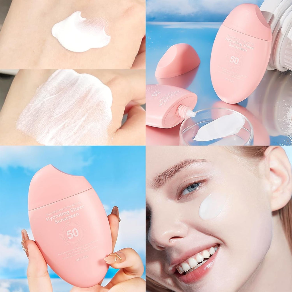 SPF 50+ Hydrating Water Gel Sunscreen - Waterproof, Non-Greasy, Light & Invisible