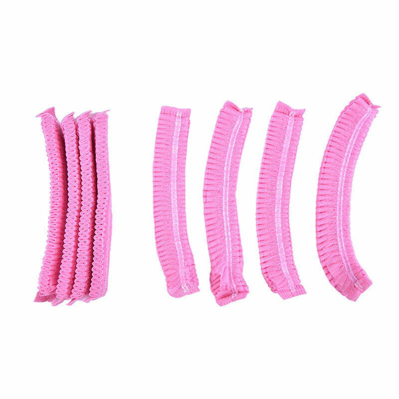 Pink Disposable Hair Net Bouffant Cap - 100 Pack for Kitchen & Medical Use