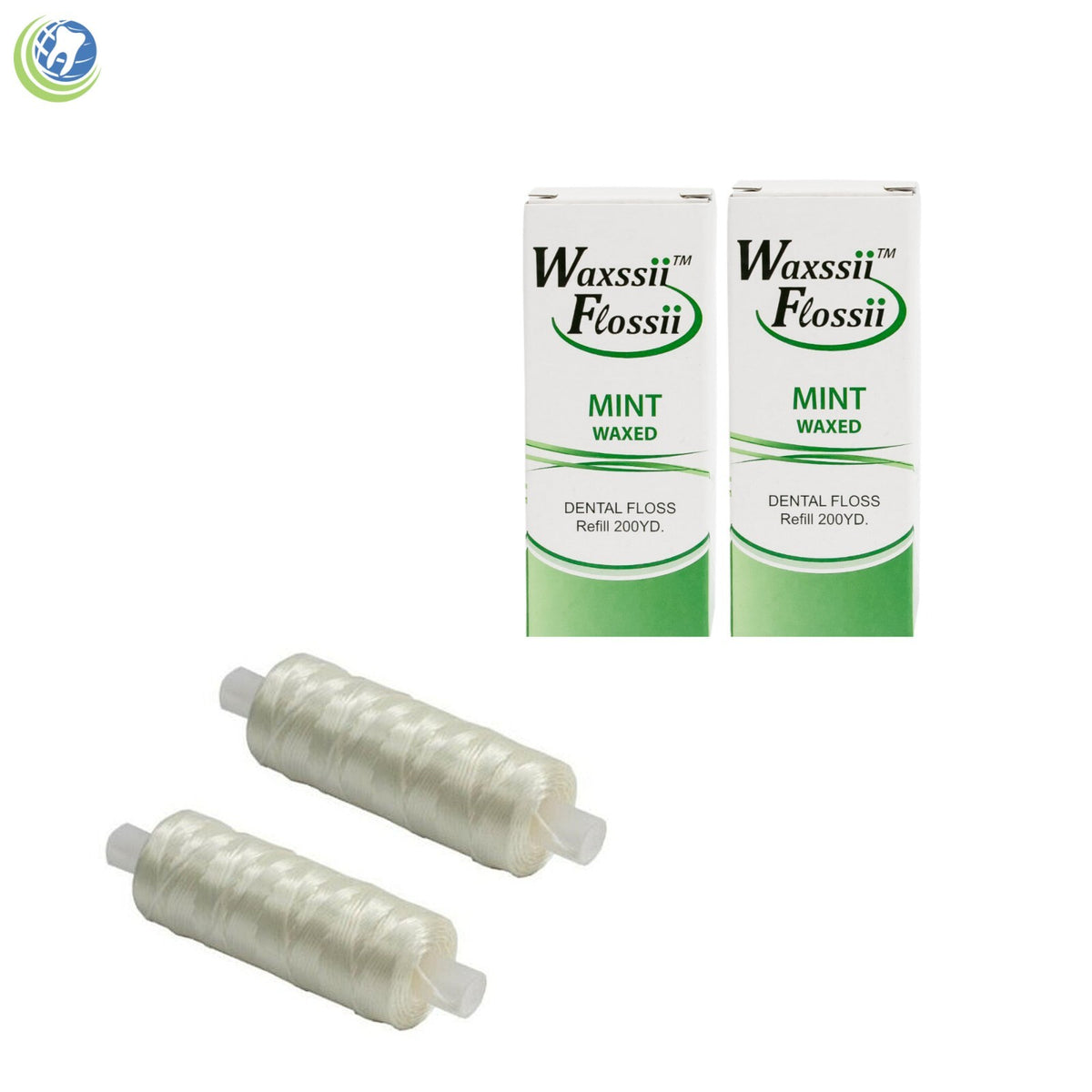 Dental Floss Refills Mint Flavor Waxed 200 Yards Pack - Professional Dispenser Compatible