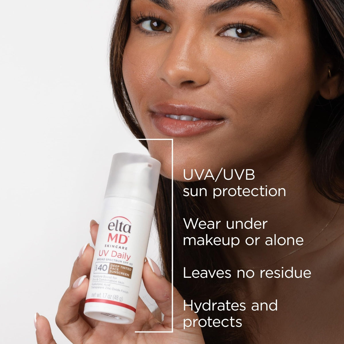 SPF 40 Tinted Moisturizer with Hyaluronic Acid – Broad Spectrum Facial Sunscreen