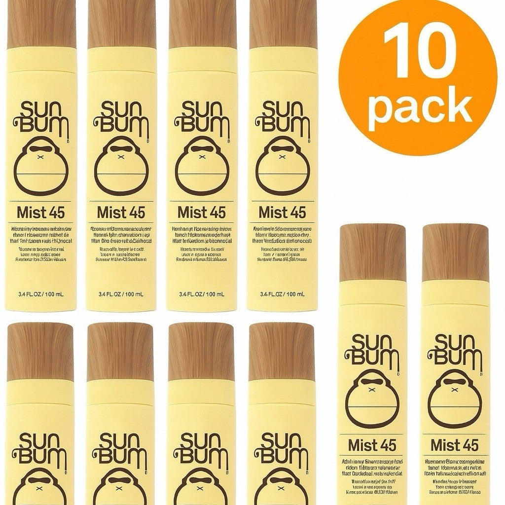 SPF 45 Sunscreen Spray Mist - Refreshing Sunblock, 3.4 oz, Pack of 10
