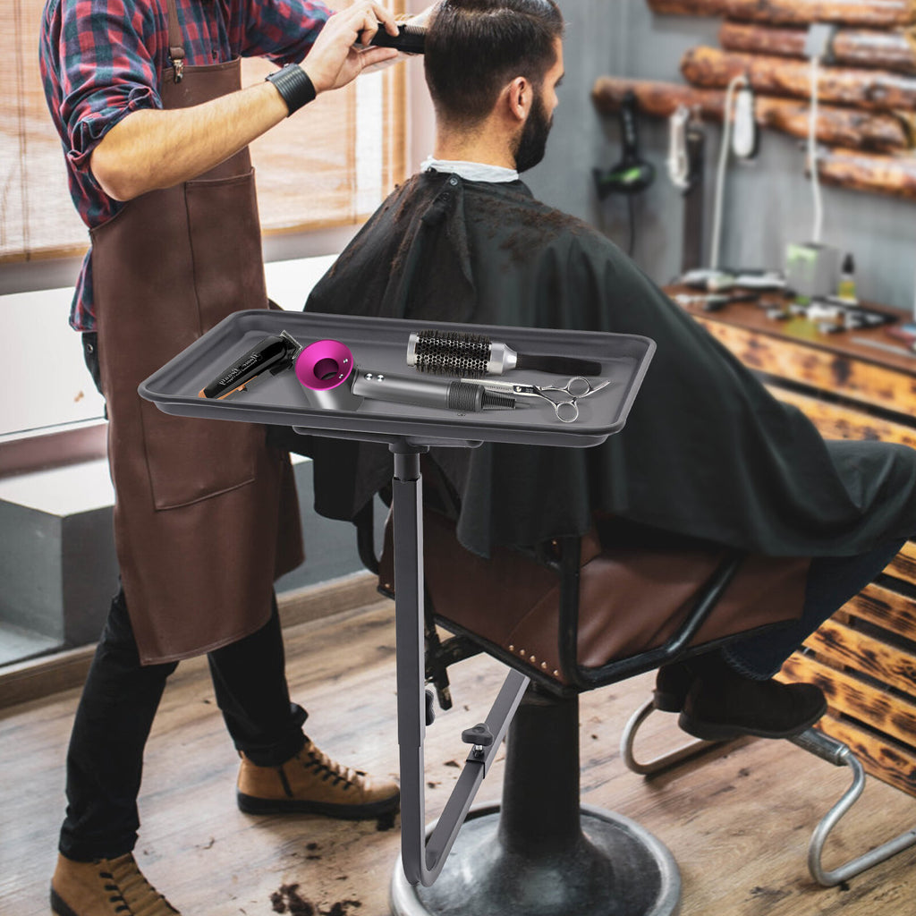 Adjustable Salon Hair Stylist Chair Tray with Rotating Bracket