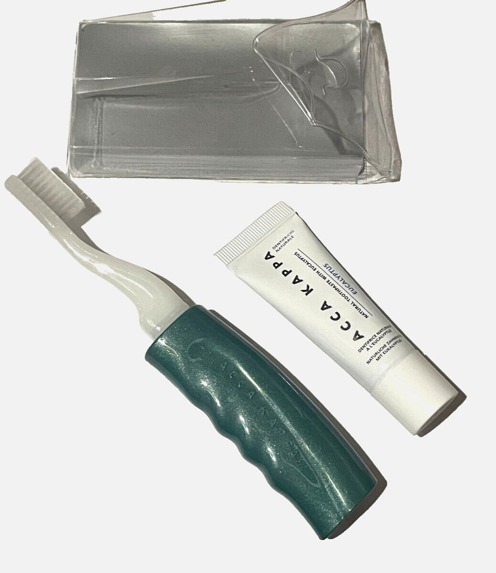 Travel Oral Care Kit with Toothbrush & Eucalyptus Toothpaste - Compact & Easy to Use