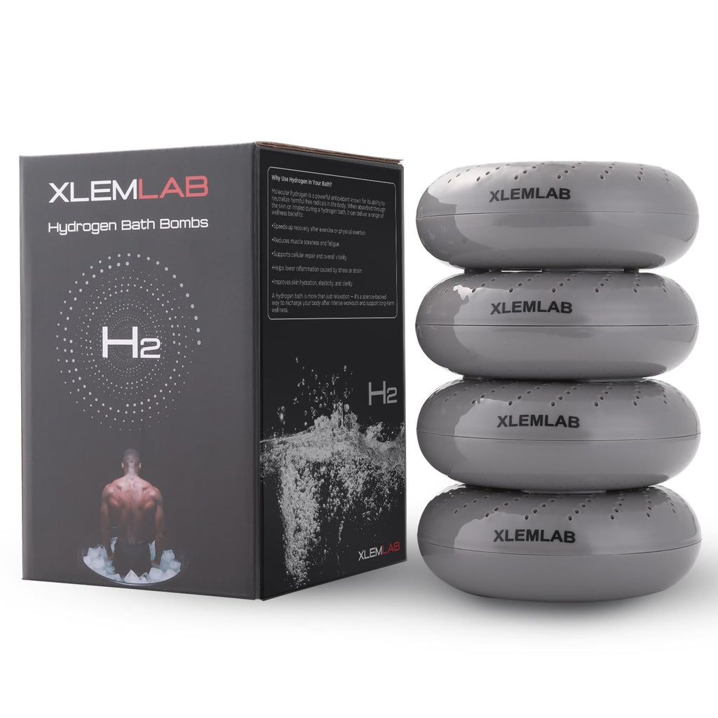Hydrogen Bath Bombs for Muscle Recovery - Reusable Microbubble Soaks, 4 Pack
