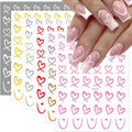 Valentine's Nail Stickers Set - 6 Sheets Colorful Heart Decals for Nail Art