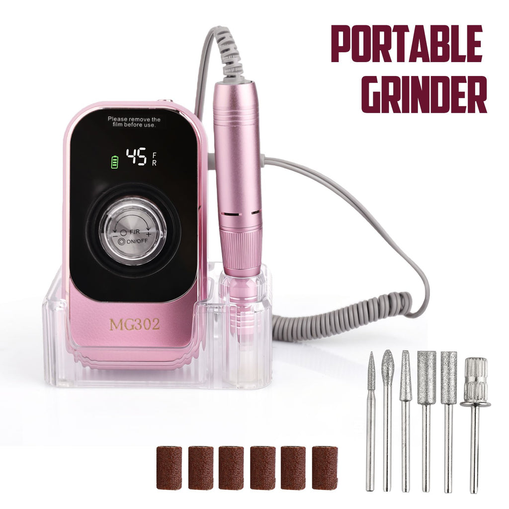 Rechargeable Electric Nail Drill Machine 45000RPM Portable Manicure Tool Set