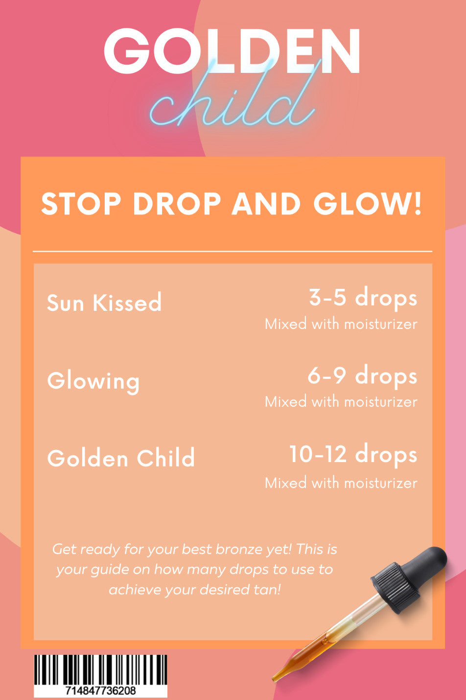 Self-Tanning Drops - Golden Glow, 1 oz. Natural Sunless Tan