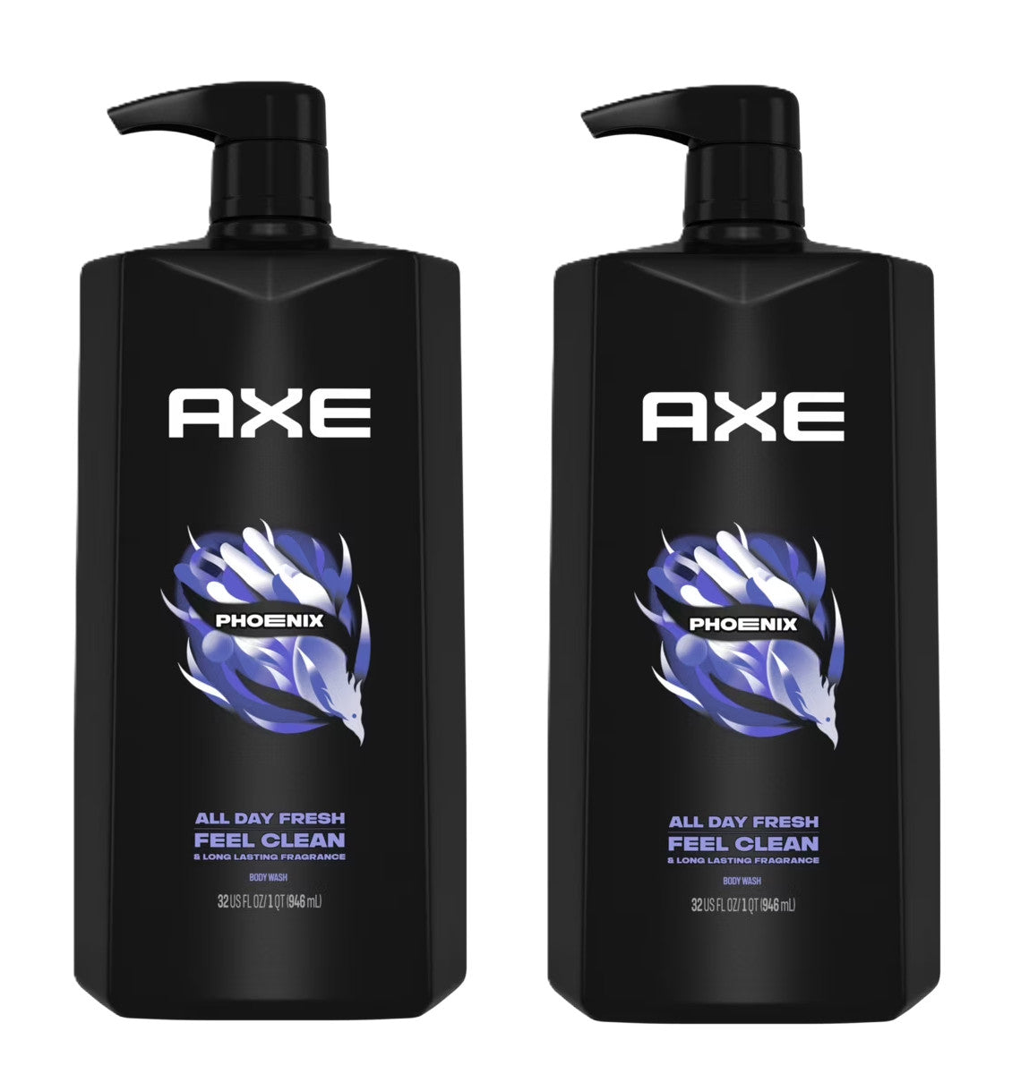 Axe Phoenix Refreshing Long Lasting Body Wash - Pack of 2, 32 Fl Oz Each