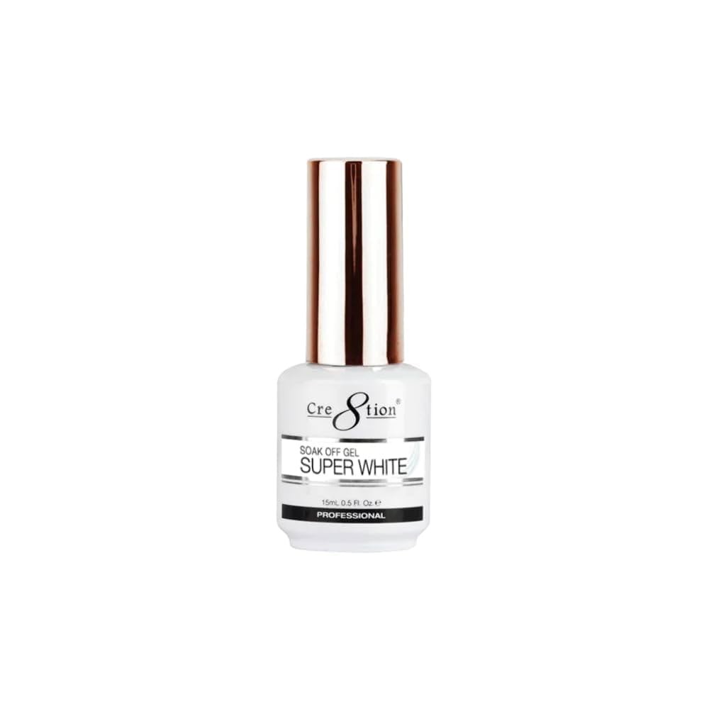 Cre8tion Soak Off Gel System Super White 0.5oz - French Nail Color