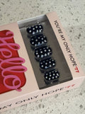 Press On Nails Short Square Black and White Dot Design - You're My Only Hope