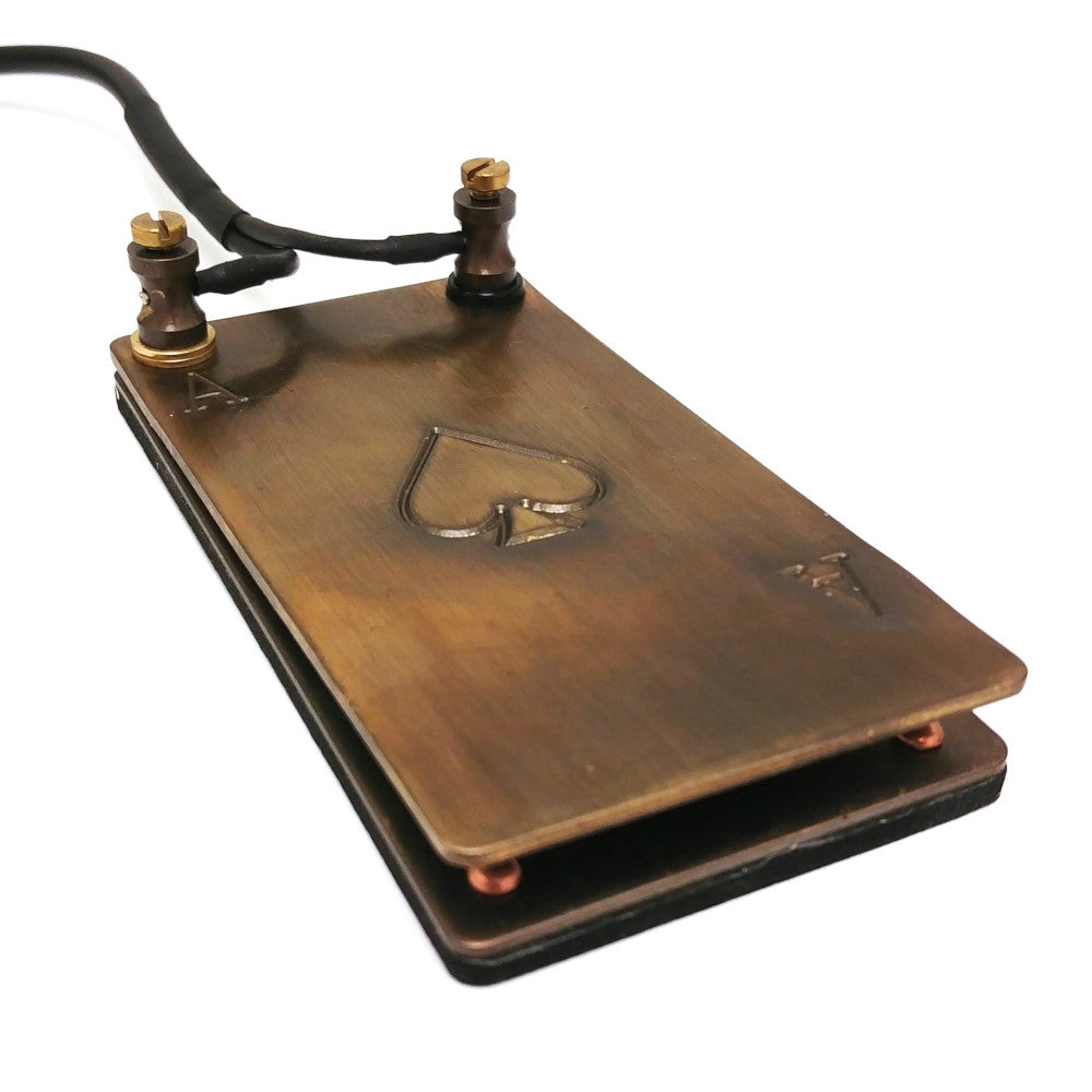 Solid Brass Ace of Spades Foot Pedal - 360° Switch for Tattoo Machines