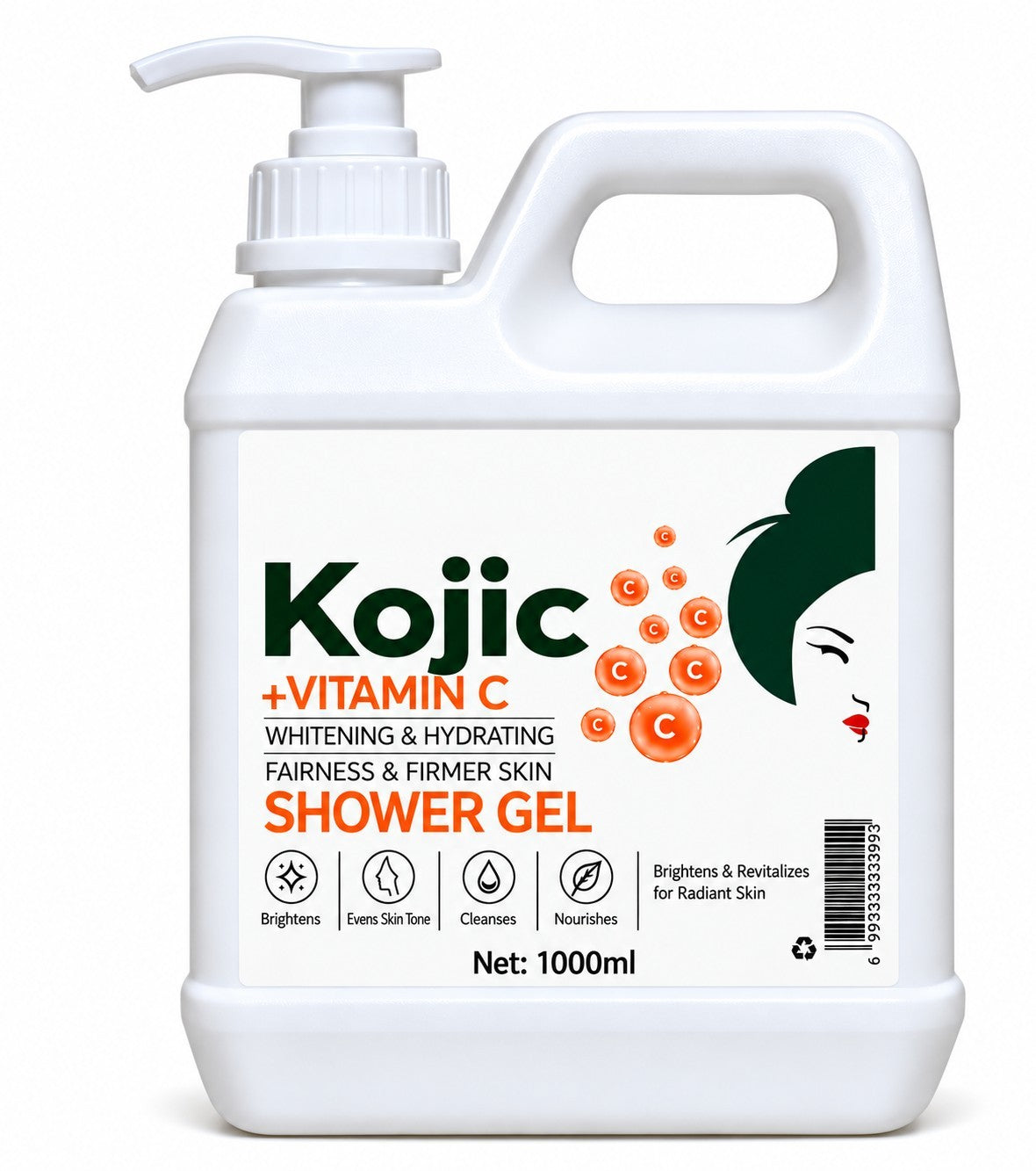 Kojic Acid Vitamin C Body Wash - Brightening Skin & Hydrating 1000ml