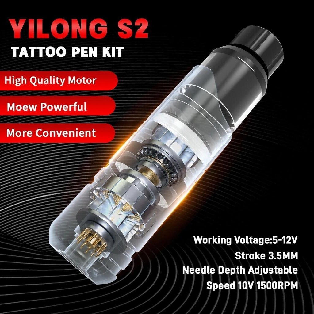 Wireless Tattoo Pen Machine Complete Kit with Power Supply & Needle Cartridges
