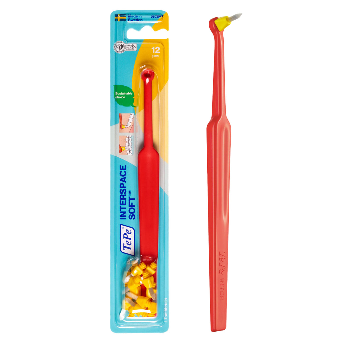 Interspace Angled Toothbrush with Replaceable Tips - Soft & Medium Options