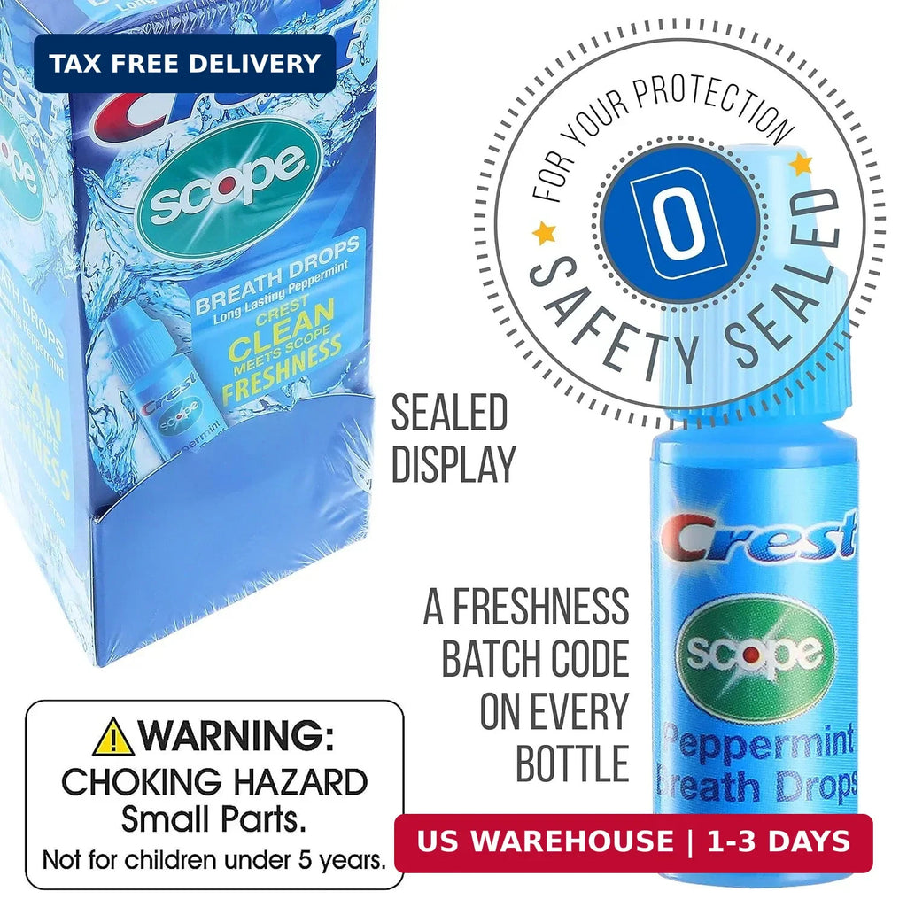 Breath Freshening Breath Drops Peppermint Long Lasting 50 Count Display