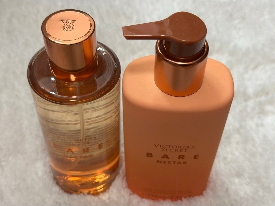 Victoria's Secret Bare Nectar Body Mist & Lotion Set - Fragrance Gift