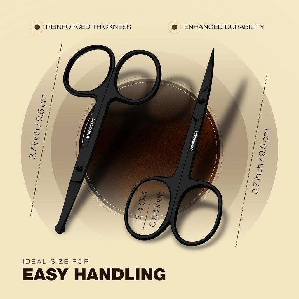Professional Stainless Steel Eyebrow & Facial Hair Trimming Scissors Set