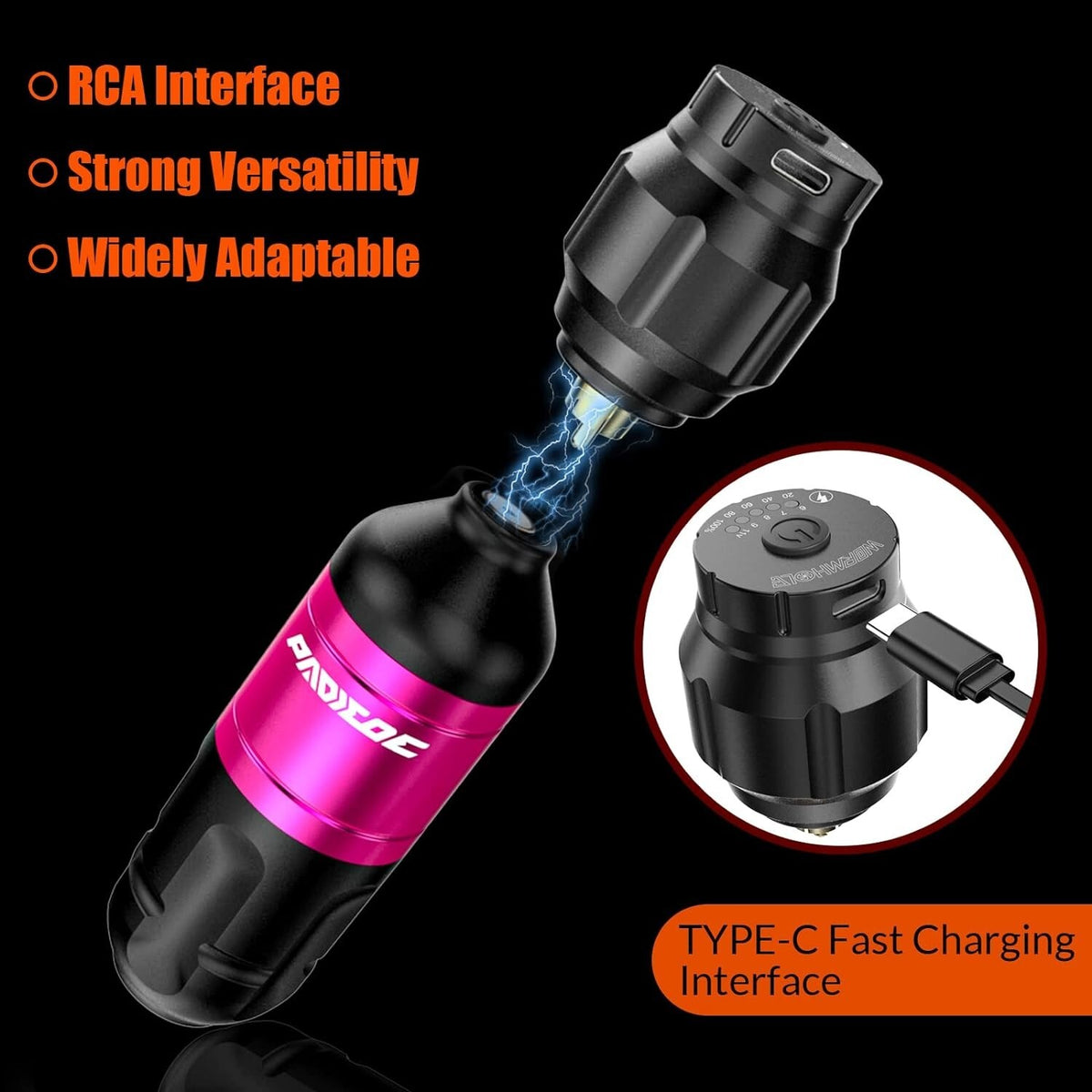Wireless Tattoo Pen Machine Kit with Power Supply & Needles